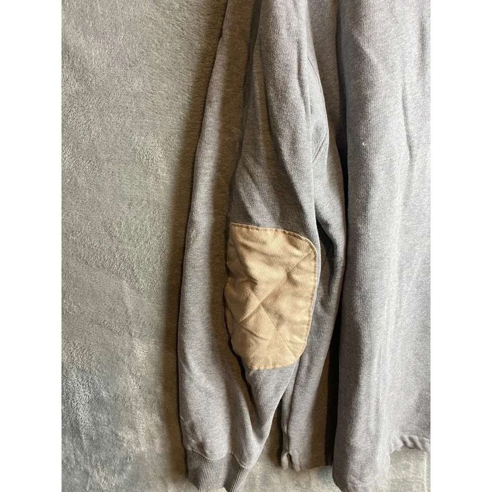 Woolrich Quarter Zip Mens XL Gray Cotton Sweater Jacket
